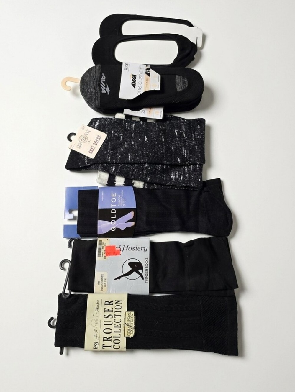 Assorted Women's No-Show Socks and Trouser Socks - Black 10 Pairs Of Socks NWT